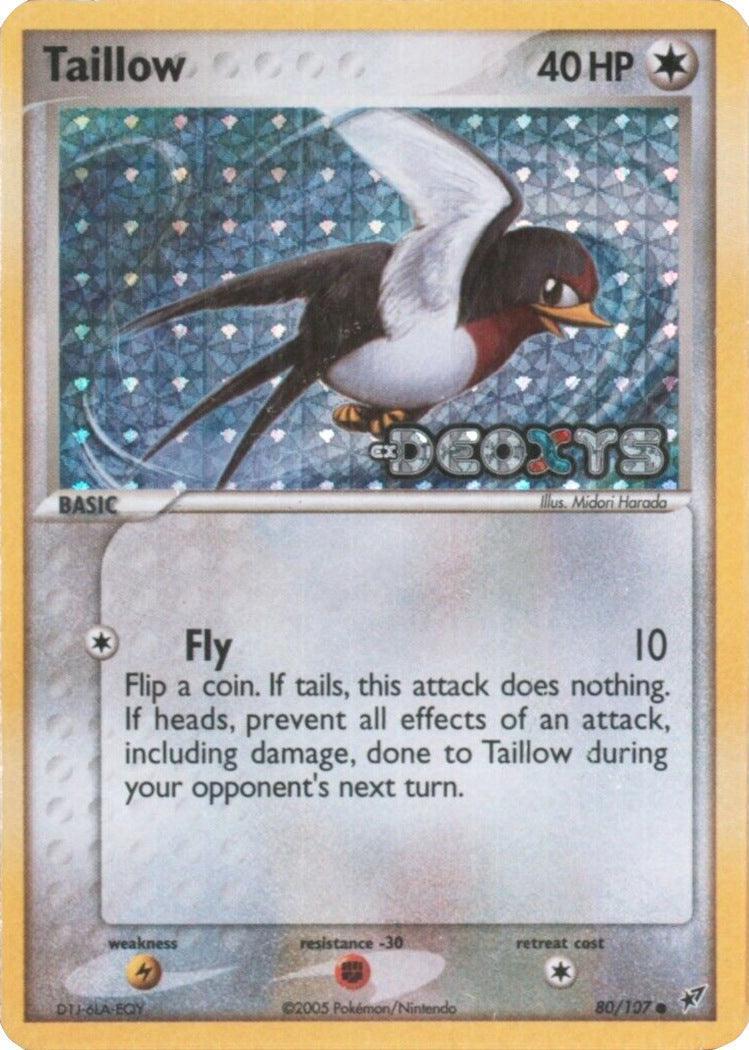 80, Colorless, Common, EX: Deoxys, Fighting[-30], Lightning[×2], Reverse Holofoil Taillow (80/107) (Stamped) [EX: Deoxys] - Trading Card World