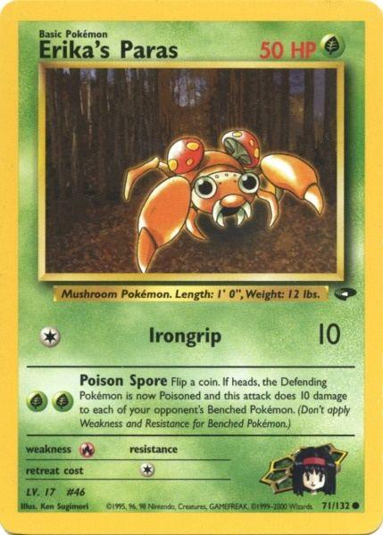 71, Common, Fire[×2], Grass, Gym Challenge Unlimited, Normal Erika's Paras (71/132) [Gym Challenge Unlimited] - Trading Card World