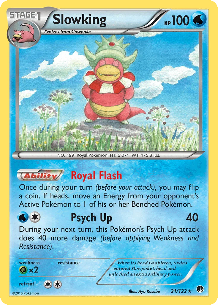 21, Grass[×2], Holo Rare, Holofoil, Reverse Holofoil, Water, XY: BREAKpoint Slowking (21/122) [XY: BREAKpoint] - Trading Card World