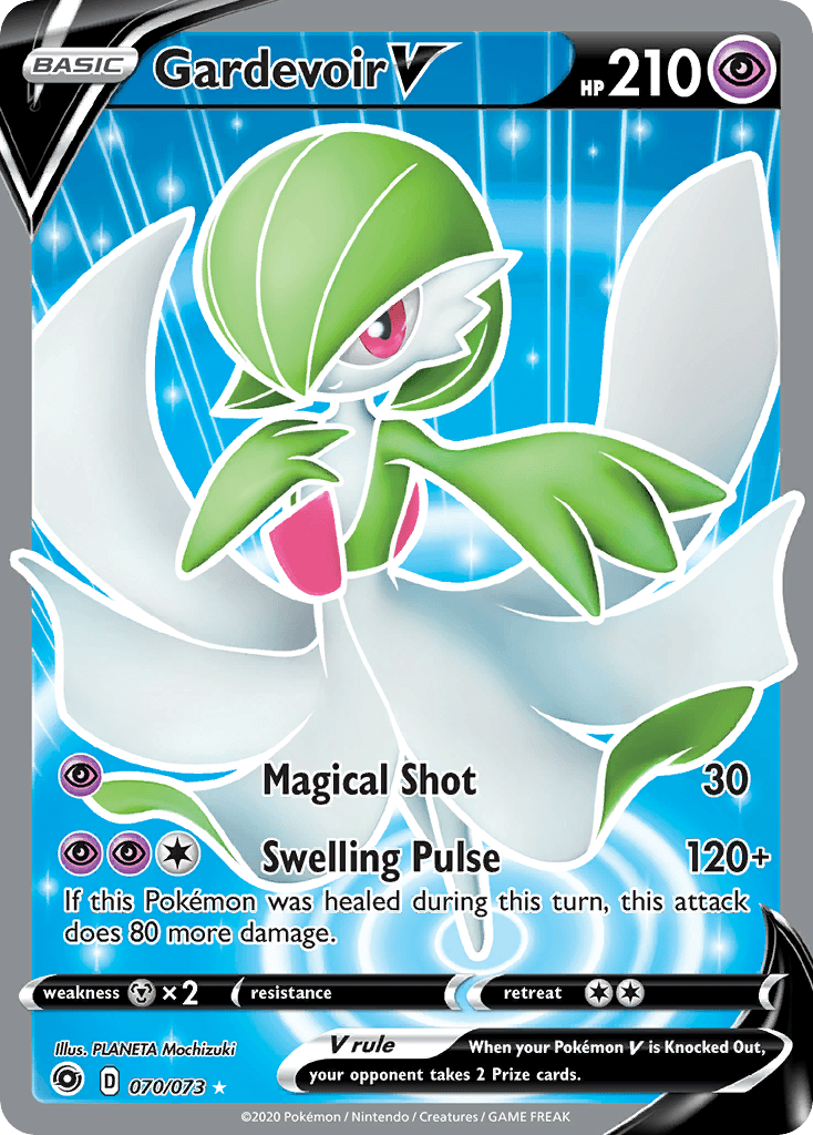 070, Holofoil, Metal[×2], Psychic, Sword & Shield: Champion's Path, Ultra Rare Gardevoir V (070/073) [Sword & Shield: Champion's Path] - Trading Card World