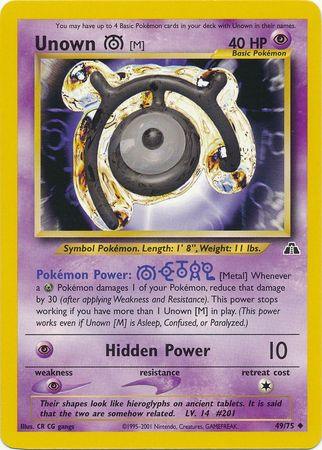 49, Neo Discovery Unlimited, Normal, Psychic, Psychic[×2], Uncommon Unown [M] (49/75) [Neo Discovery Unlimited] - Trading Card World