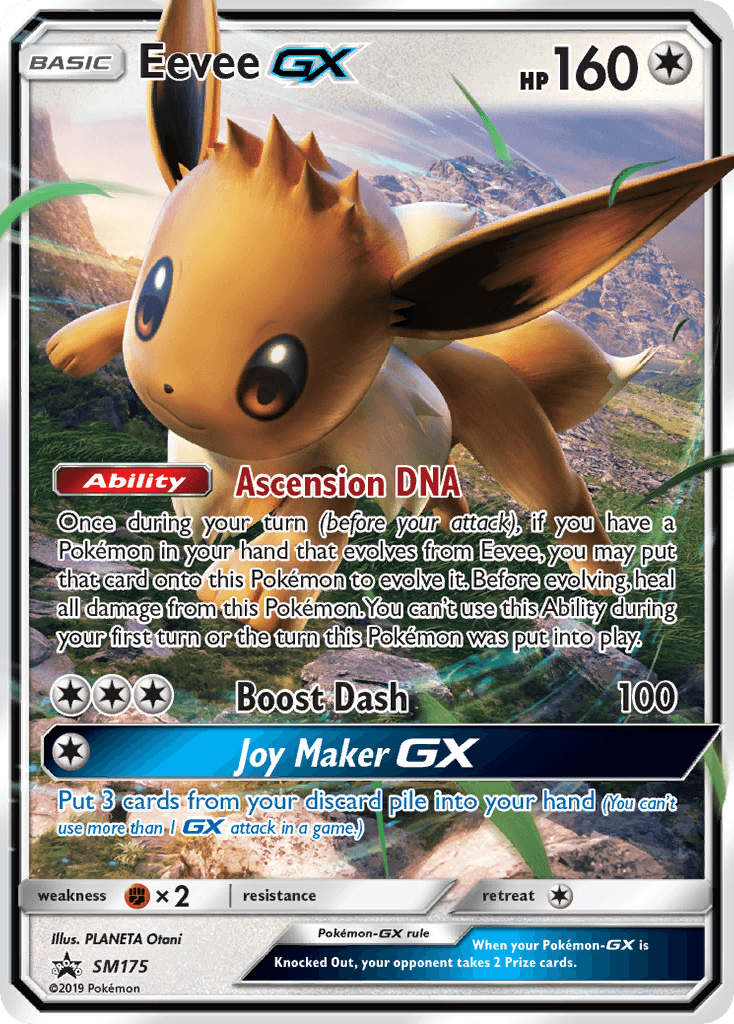 Colorless, F x2, Holofoil, Promo, SM175, Sun & Moon: Black Star Promos Eevee GX (SM175) (Jumbo Card) [Sun & Moon: Black Star Promos] - Trading Card World