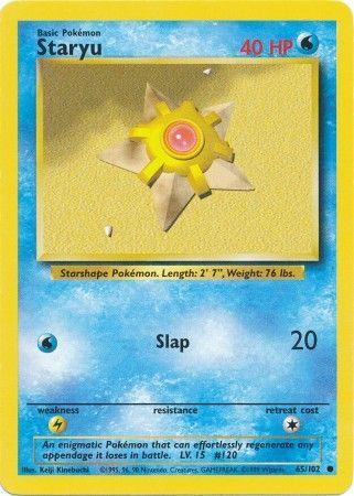 65, Base Set Unlimited, Common, Lightning[×2], Normal, Water Staryu (65/102) [Base Set Unlimited] - Trading Card World