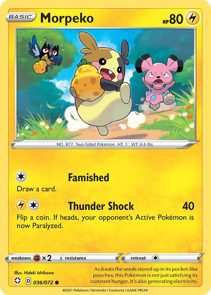 036, Common, Fighting[×2], Lightning, Normal, Reverse Holofoil, Sword & Shield: Shining Fates Morpeko (036/072) [Sword & Shield: Shining Fates] - Trading Card World