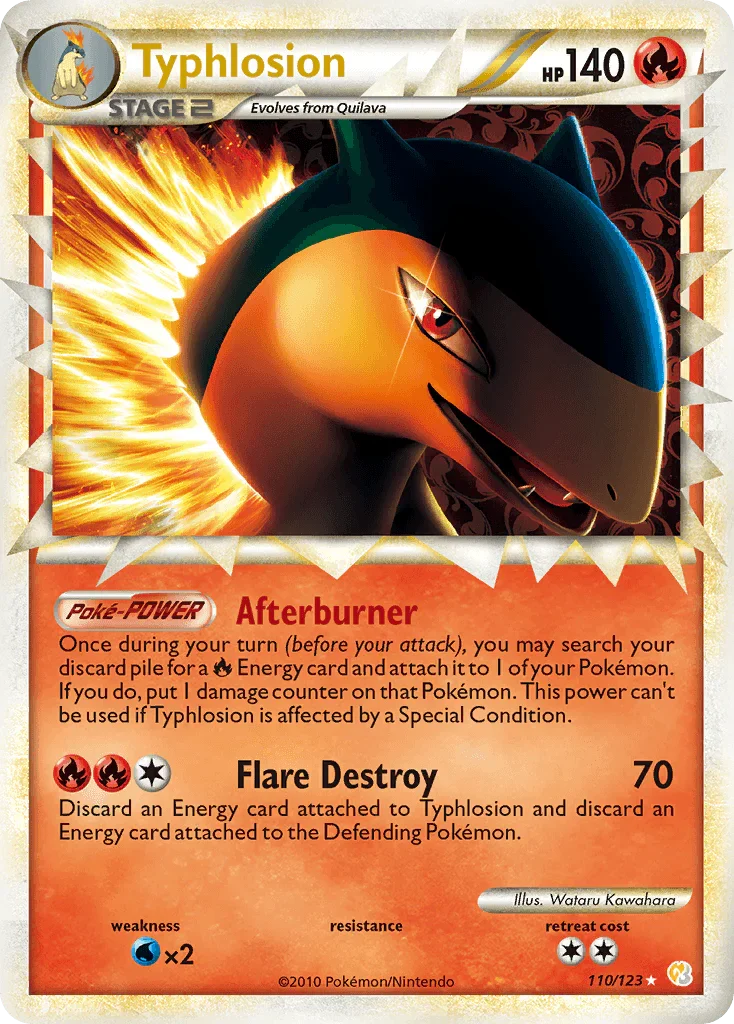 110, Fire, HeartGold & SoulSilver: Base Set, Holofoil, Ultra Rare, Water[×2] Typhlosion (110/123) [HeartGold & SoulSilver: Base Set] - Trading Card World