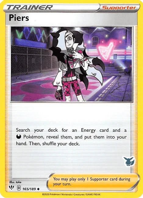 165, Battle Academy 2022, Normal, Supporter, Uncommon Piers (165/189) (Eevee Deck) [Battle Academy 2022] - Trading Card World