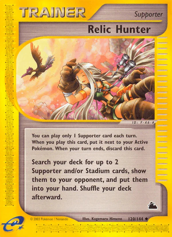 120, Normal, Reverse Holofoil, Skyridge, Supporter, Uncommon Relic Hunter (120/144) [Skyridge] - Trading Card World