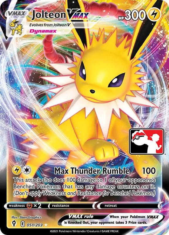 051, Fighting [x2], Holofoil, Lightning, Prize Pack Series One, Ultra Rare Jolteon VMAX (051/203) [Prize Pack Series One] - Trading Card World