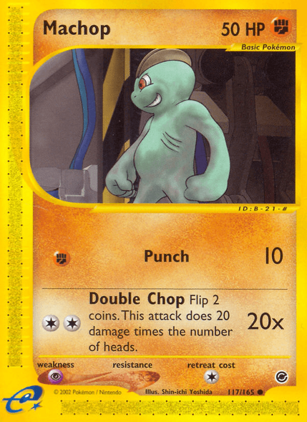 117, Common, Expedition: Base Set, Fighting, Normal, Psychic[×2], Reverse Holofoil Machop (117/165) [Expedition: Base Set] - Trading Card World
