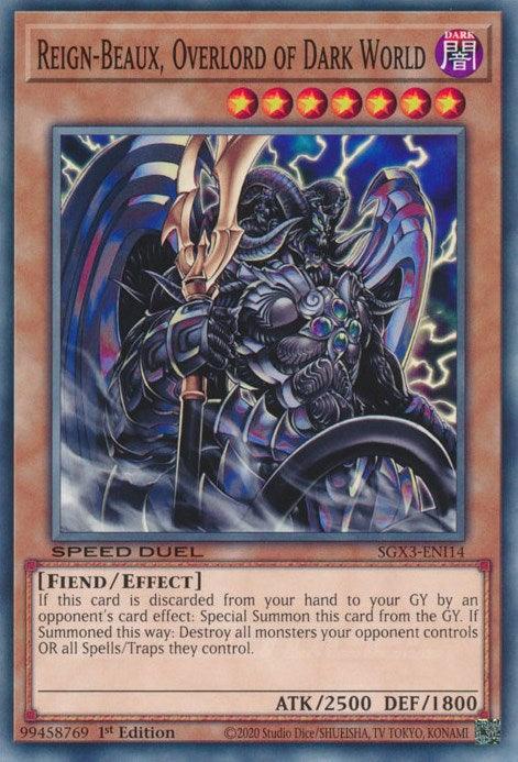 1st Edition, Common, Dark, Effect Monster, Fiend, Speed Duel GX: Duelists of Shadows Reign-Beaux, Overlord of Dark World [SGX3-ENI14] Common - Trading Card World