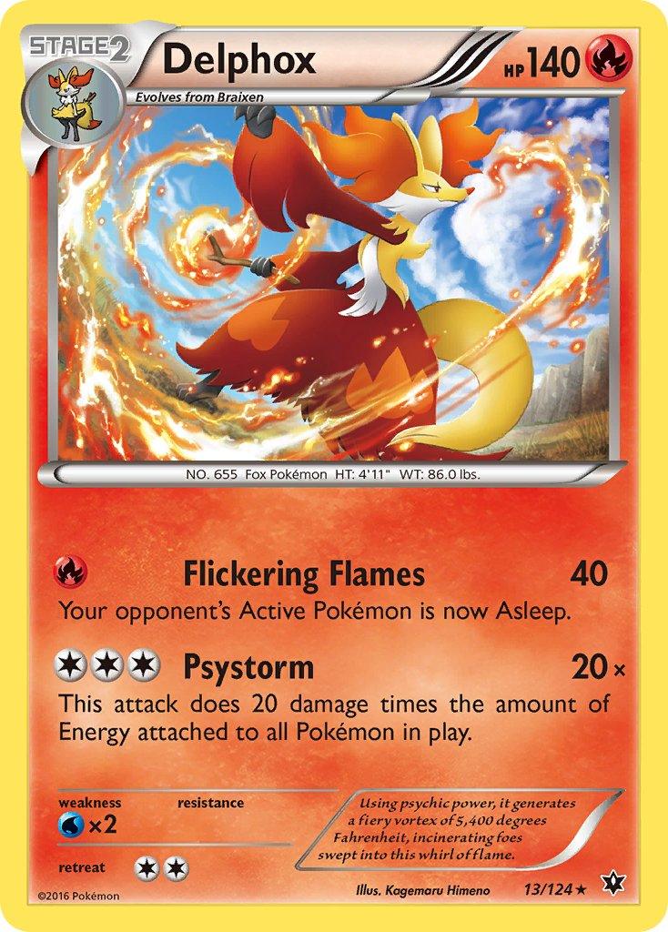 13, Fire, Normal, Rare, Water[×2], XY: Fates Collide Delphox (13/124) (Theme Deck Exclusive) [XY: Fates Collide] - Trading Card World