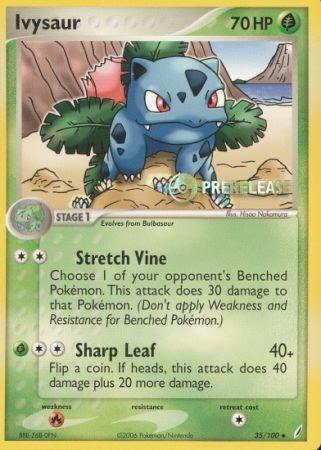 35, Fire[×2], Grass, Holofoil, Nintendo: Black Star Promos, Normal, Promo Ivysaur (35/100) (Prerelease Promo) [Nintendo: Black Star Promos] - Trading Card World