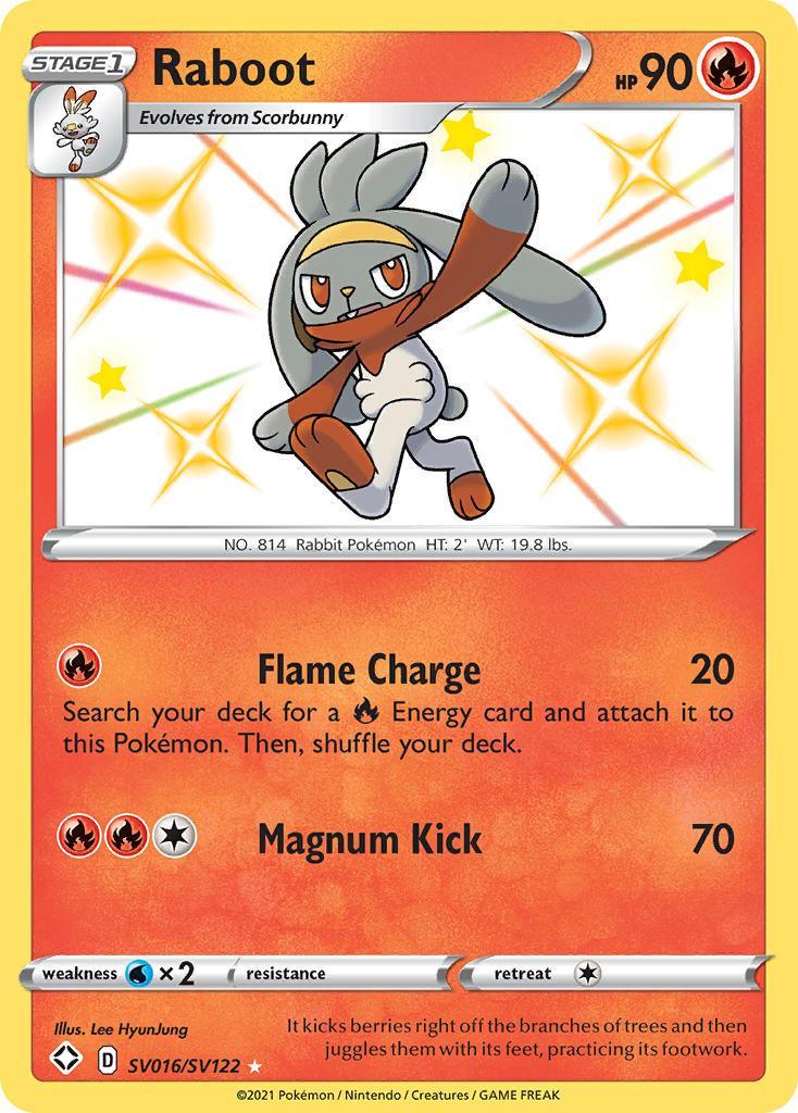 Fire, Holofoil, SV016, Sword & Shield: Shining Fates, Ultra Rare, Water[×2] Raboot (SV016/SV122) [Sword & Shield: Shining Fates] - Trading Card World