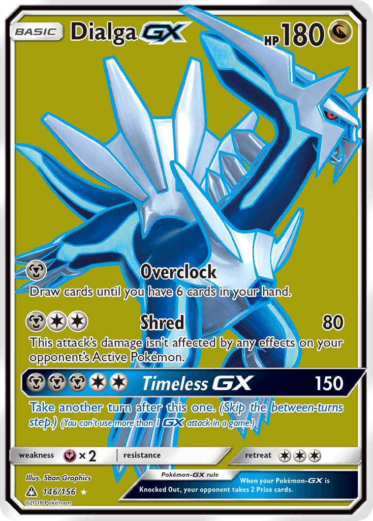 146, Dragon, Fairy[×2], Holofoil, Sun & Moon: Ultra Prism, Ultra Rare Dialga GX (146/156) [Sun & Moon: Ultra Prism] - Trading Card World