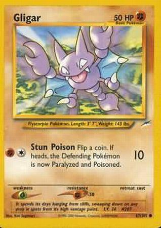 67, Common, Fighting, Fighting[-30], Grass[×2], Neo Destiny Unlimited, Normal Gligar (67/105) [Neo Destiny Unlimited] - Trading Card World