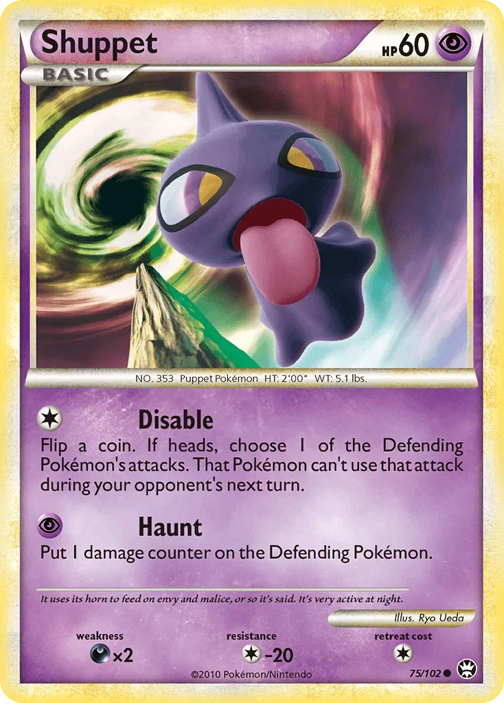 75, Colorless[-20], Common, Darkness[×2], HeartGold & SoulSilver: Triumphant, Normal, Psychic, Reverse Holofoil Shuppet (75/102) [HeartGold & SoulSilver: Triumphant] - Trading Card World