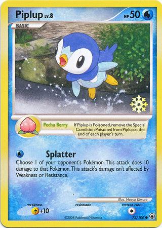 72, Countdown Calendar Promos, Lightning[+10], Normal, Promo, Water Piplup (72/100) [Countdown Calendar Promos] - Trading Card World