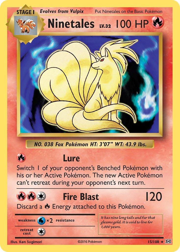15, Fire, Normal, Rare, Water[×2], XY: Evolutions Ninetales (15/108) (Theme Deck Exclusive) [XY: Evolutions] - Trading Card World