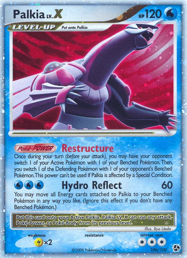 106, Diamond & Pearl: Great Encounters, Holo Rare, Holofoil, Lightning[×2], Water Palkia LV.X (106/106) [Diamond & Pearl: Great Encounters] - Trading Card World