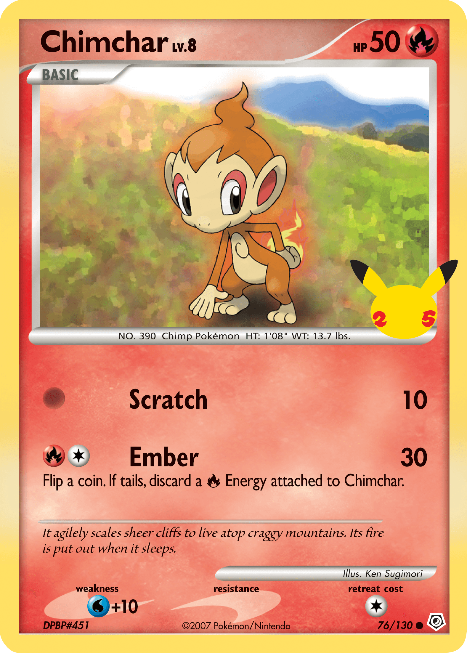 76, Fire, First Partner Pack, Normal, Promo, Water [+10] Chimchar (76/130) [First Partner Pack] - Trading Card World