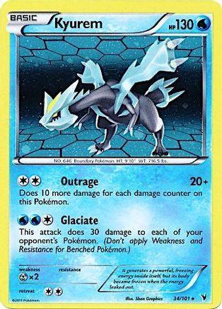 34, Black & White: Noble Victories, Holo Rare, Holofoil, Metal[×2], Water Kyurem (34/101) (Cosmos Holo) [Black & White: Noble Victories] - Trading Card World