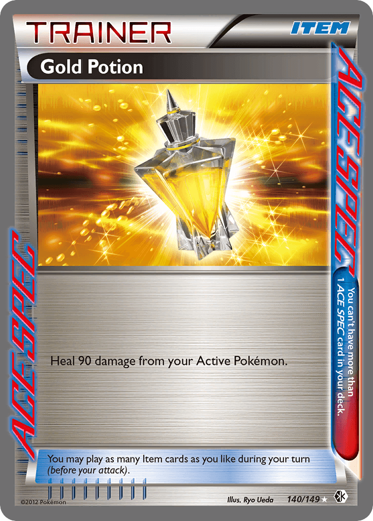 140, Black & White: Boundaries Crossed, Holofoil, Item, Rare Ace Gold Potion (140/149) [Black & White: Boundaries Crossed] - Trading Card World