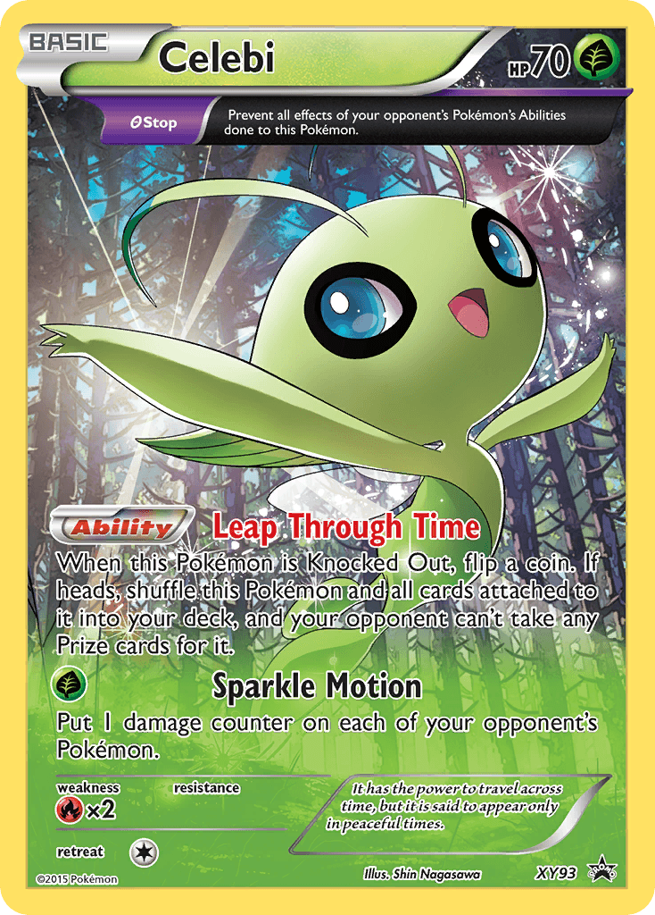 Fire [x2], Grass, Holofoil, Promo, XY93, XY: Black Star Promos Celebi (XY93) [XY: Black Star Promos] - Trading Card World