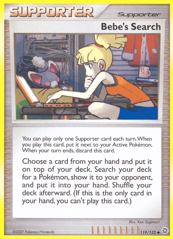 119, Diamond & Pearl: Secret Wonders, Normal, Reverse Holofoil, Supporter, Uncommon Bebe's Search (119/132) [Diamond & Pearl: Secret Wonders] - Trading Card World