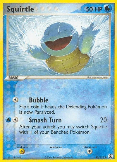 83, Common, EX: FireRed & LeafGreen, Lightning[×2], Normal, Reverse Holofoil, Water Squirtle (83/112) [EX: FireRed & LeafGreen] - Trading Card World