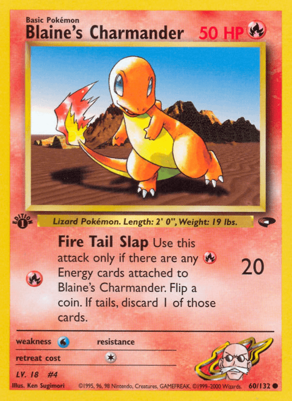 1st Edition Normal, 60, Common, Fire, Gym Challenge 1st Edition, Water[×2] Blaine's Charmander (60/132) [Gym Challenge 1st Edition] - Trading Card World