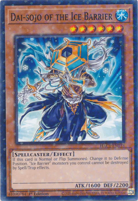 1st Edition, Common, Effect Monster, Hidden Arsenal: Chapter 1, Spellcaster, Water Dai-sojo of the Ice Barrier (Duel Terminal) [HAC1-EN033] Common - Trading Card World