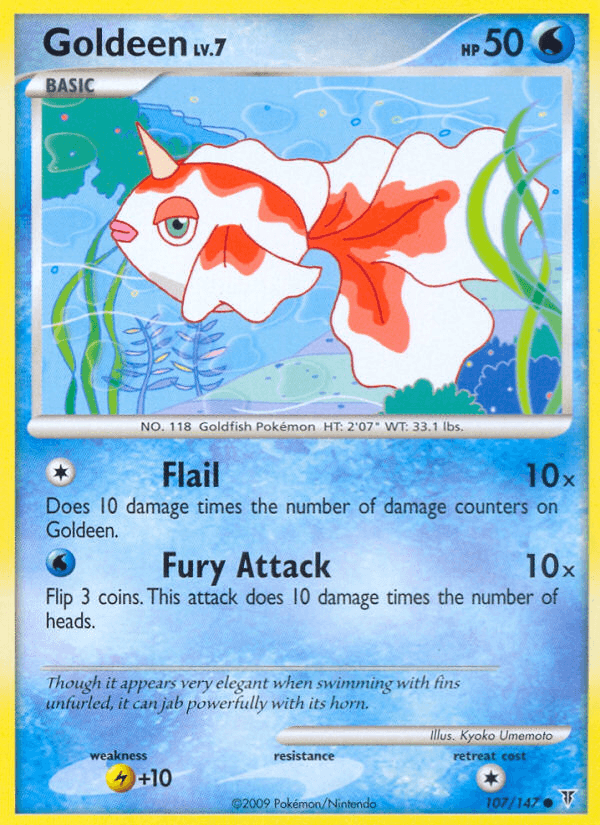 Common, Lightning[+10], Normal, Platinum: Supreme Victors, Reverse Holofoil, Water Goldeen (107/147) [Platinum: Supreme Victors] - Trading Card World