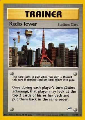 95, Neo Destiny Unlimited, Normal, Rare, Stadium Radio Tower (95/105) [Neo Destiny Unlimited] - Trading Card World