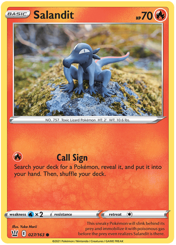027, Common, Fire, Normal, Reverse Holofoil, Sword & Shield: Battle Styles, Water[×2] Salandit (027/163) [Sword & Shield: Battle Styles] - Trading Card World