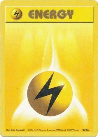 100, Base Set Unlimited, Basic Energy, Common, Normal Lightning Energy (100/102) [Base Set Unlimited] - Trading Card World