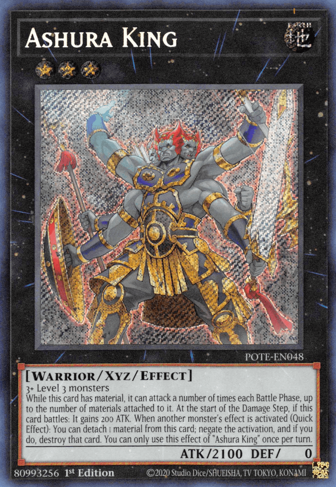 1st Edition, Earth, Power of the Elements, Secret Rare, Unlimited, Warrior, Xyz/Effect Monster Ashura King [POTE-EN048] Secret Rare - Trading Card World