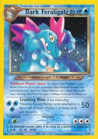 Grass[×2], Holo Rare, Holofoil, Neo Destiny Unlimited, Water Dark Feraligatr (5/105) [Neo Destiny Unlimited] - Trading Card World
