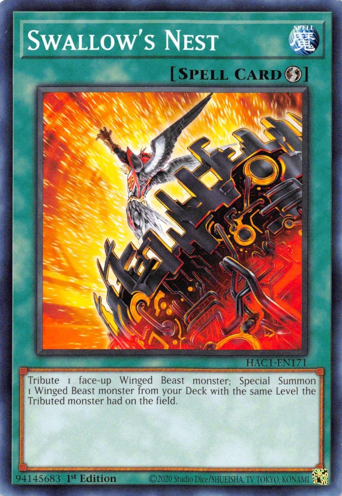1st Edition, Hidden Arsenal: Chapter 1, Parallel Rare, Quick-Play Spell, Spell Swallow's Nest (Duel Terminal) [HAC1-EN171] Parallel Rare - Trading Card World