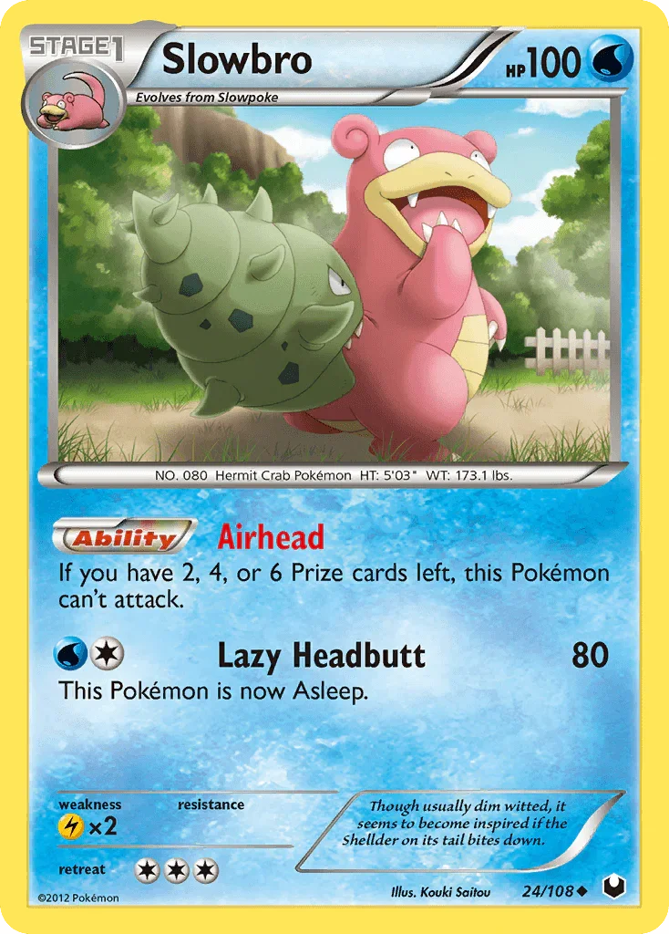 24, Black & White: Dark Explorers, Lightning[×2], Normal, Reverse Holofoil, Uncommon, Water Slowbro (24/108) [Black & White: Dark Explorers] - Trading Card World