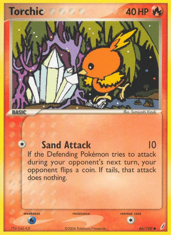 66, Common, EX: Crystal Guardians, Fire, Normal, Water[×2] Torchic (66/100) [EX: Crystal Guardians] - Trading Card World