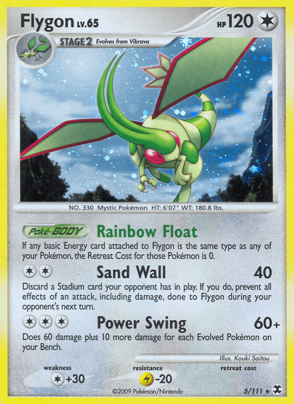Colorless, Colorless[+30], Holo Rare, Holofoil, Lightning[-20], Platinum: Rising Rivals, Reverse Holofoil Flygon (5/111) [Platinum: Rising Rivals] - Trading Card World