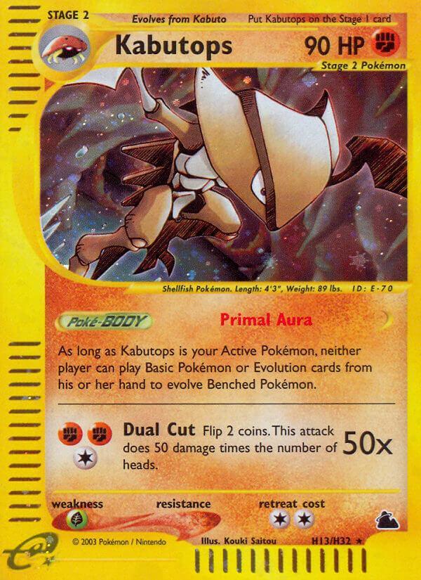Fighting, Grass[×2], H13, Holo Rare, Holofoil, Skyridge Kabutops (H13/H32) [Skyridge] - Trading Card World