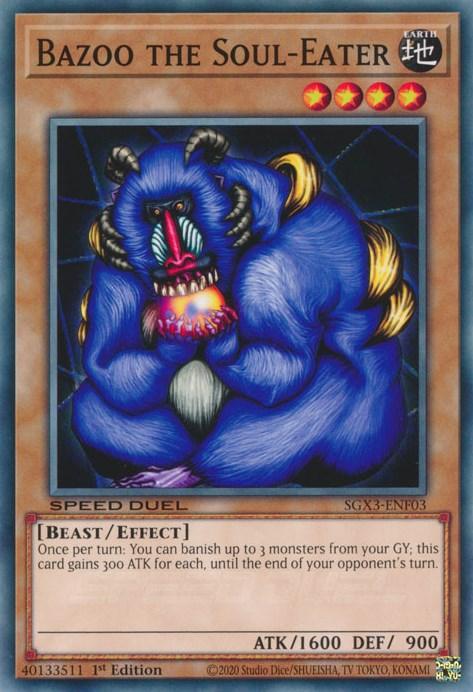 1st Edition, Beast, Common, Earth, Effect Monster, Speed Duel GX: Duelists of Shadows Bazoo the Soul-Eater [SGX3-ENF03] Common - Trading Card World