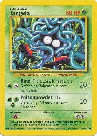 66, Base Set Unlimited, Common, Fire[×2], Grass, Normal Tangela (66/102) [Base Set Unlimited] - Trading Card World