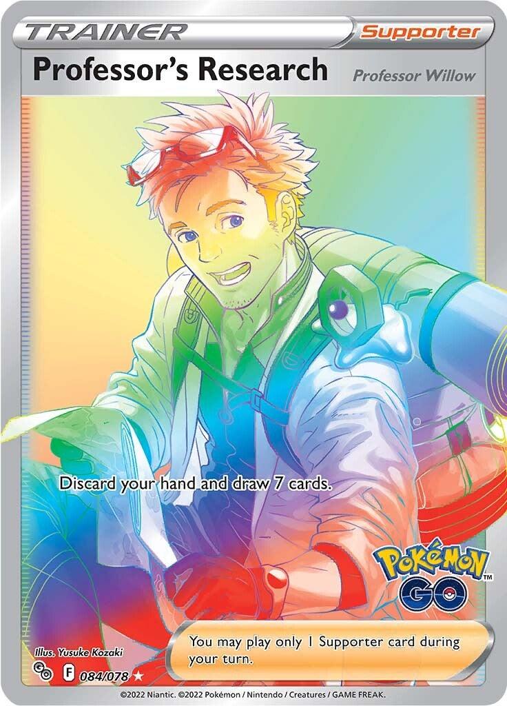 084, Holofoil, Pokémon GO, Secret Rare, Supporter Professor's Research (084/078) [Pokémon GO] - Trading Card World