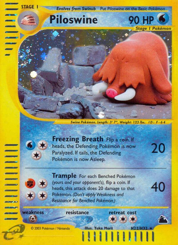 H22, Holo Rare, Holofoil, Metal[×2], Reverse Holofoil, Skyridge, Water Piloswine (H22/H32) [Skyridge] - Trading Card World