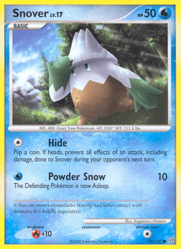 74, Common, Diamond & Pearl: Stormfront, Fire[+10], Normal, Reverse Holofoil, Water Snover (74/100) [Diamond & Pearl: Stormfront] - Trading Card World