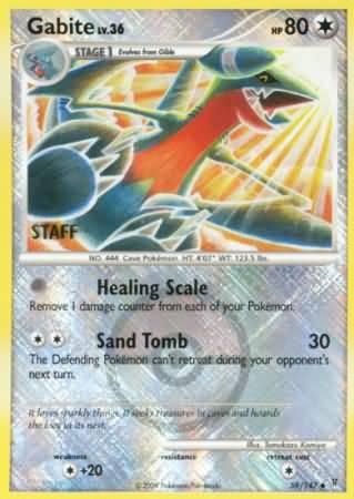 59, Colorless, Colorless[+20], Platinum: Supreme Victors, Promo, Reverse Holofoil Gabite (59/147) (Championship Promo Staff) [Platinum: Supreme Victors] - Trading Card World
