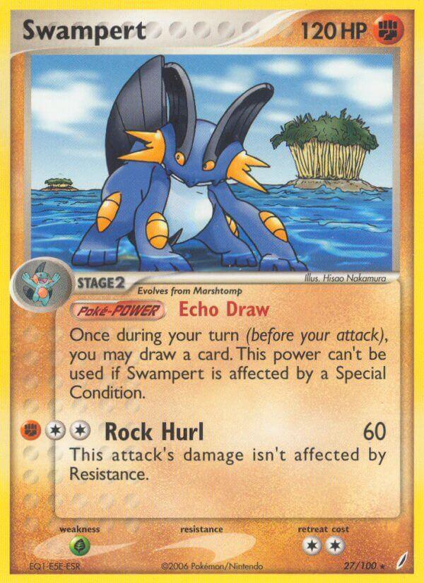 27, EX: Crystal Guardians, Fighting, Grass[×2], Holo Rare, Holofoil Swampert (27/100) (Theme Deck Exclusive) [EX: Crystal Guardians] - Trading Card World