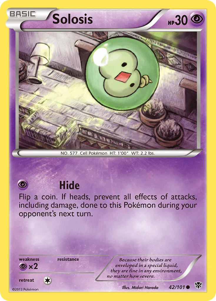 42, Black & White: Plasma Blast, Common, Normal, Psychic, Psychic[×2], Reverse Holofoil Solosis (42/101) [Black & White: Plasma Blast] - Trading Card World